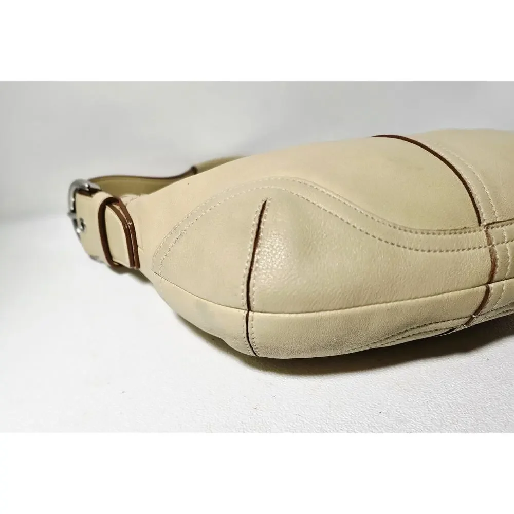 Vintage Coach Y2K Beige Leather Soho Hobo Shoulder Bag 9541 - Picture 9 of 15